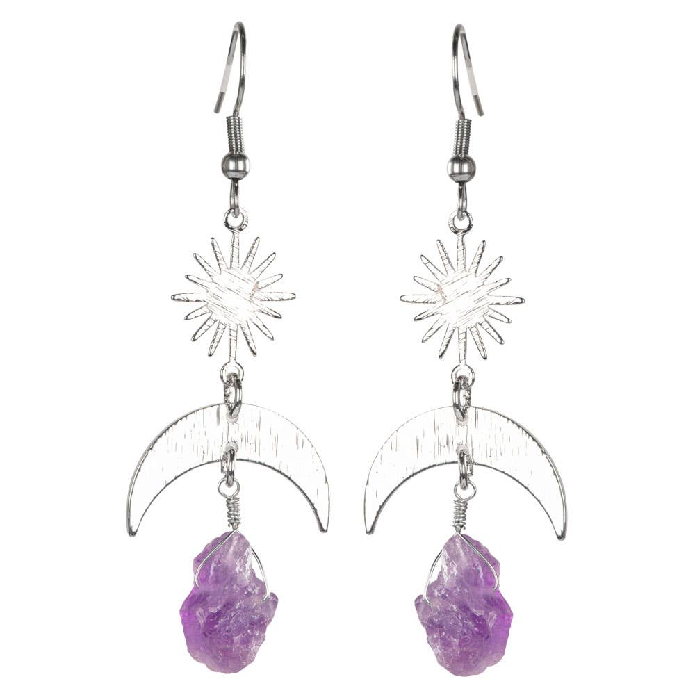 Sun And Moon Stone Earring