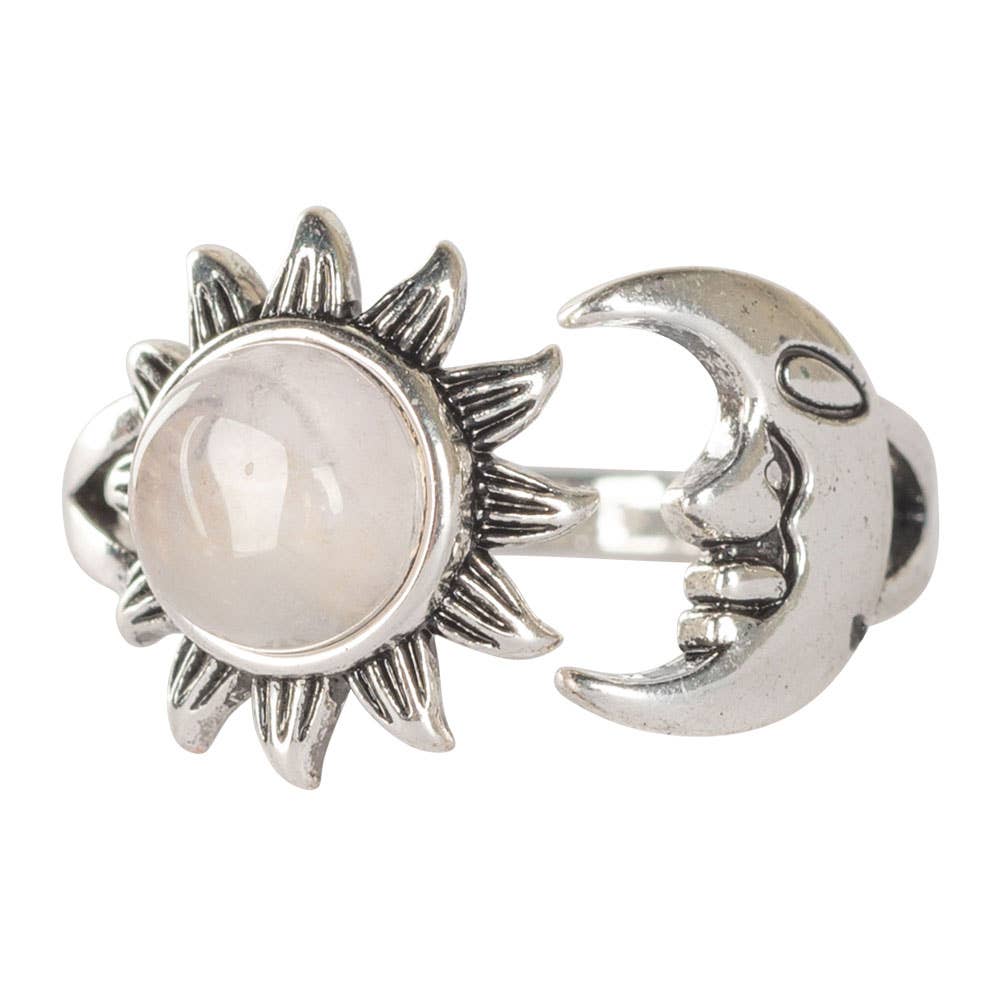 Rose Quartz Sun & Moon Adjustable Ring™