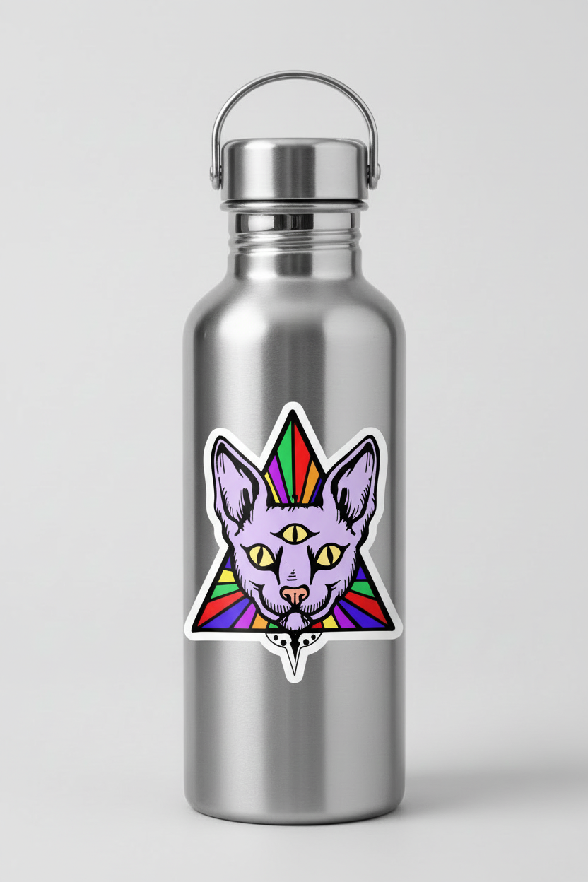 Galactic Gazer Cat Sticker