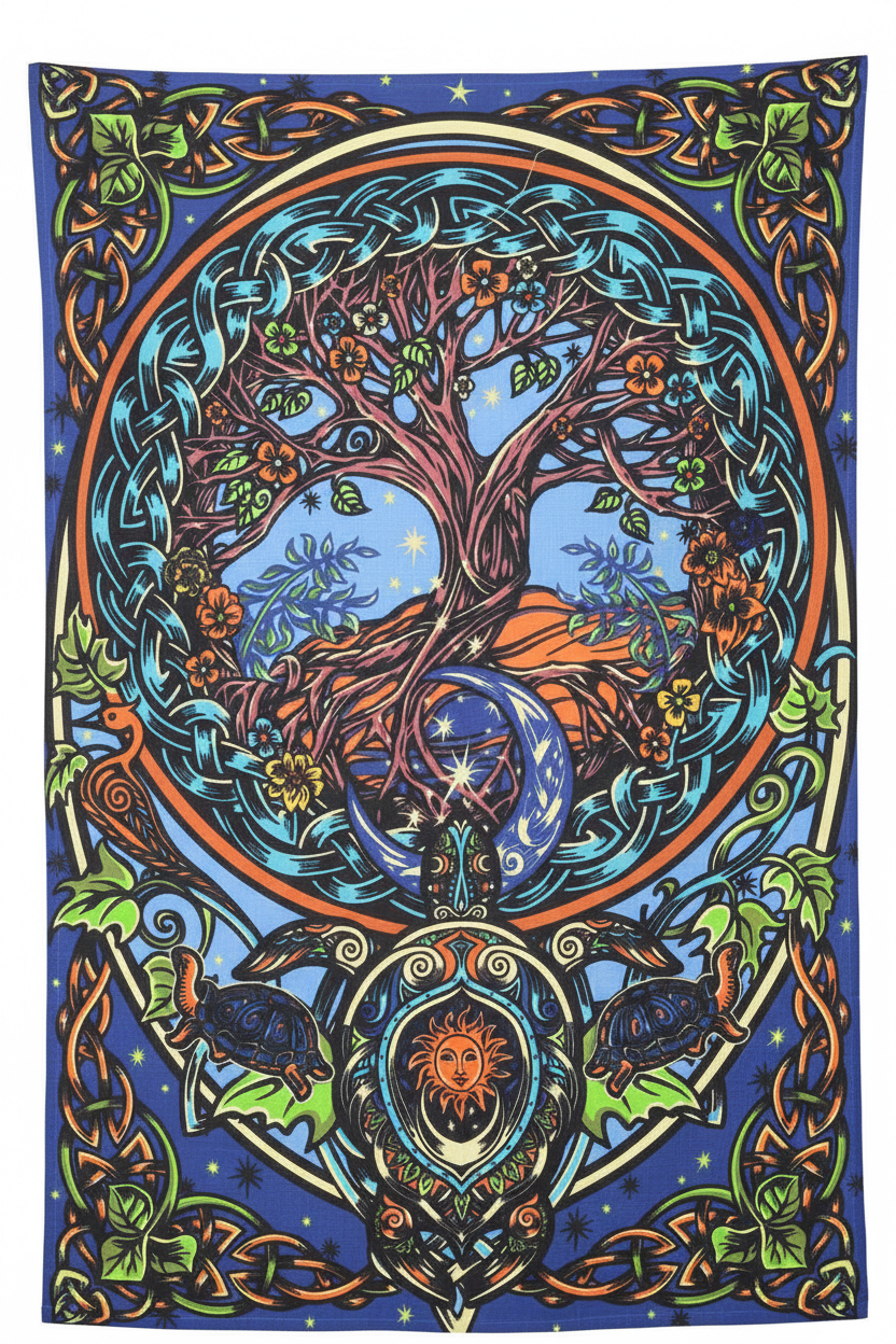 TurtleRealm Tree 3D Tapestry – 30" x 45"