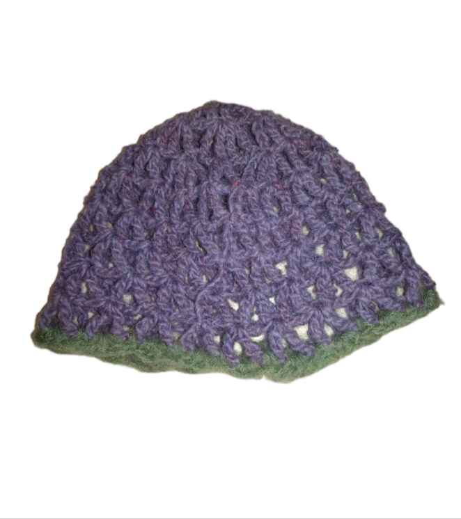 "Mossberry Bloom” Crochet Beanie