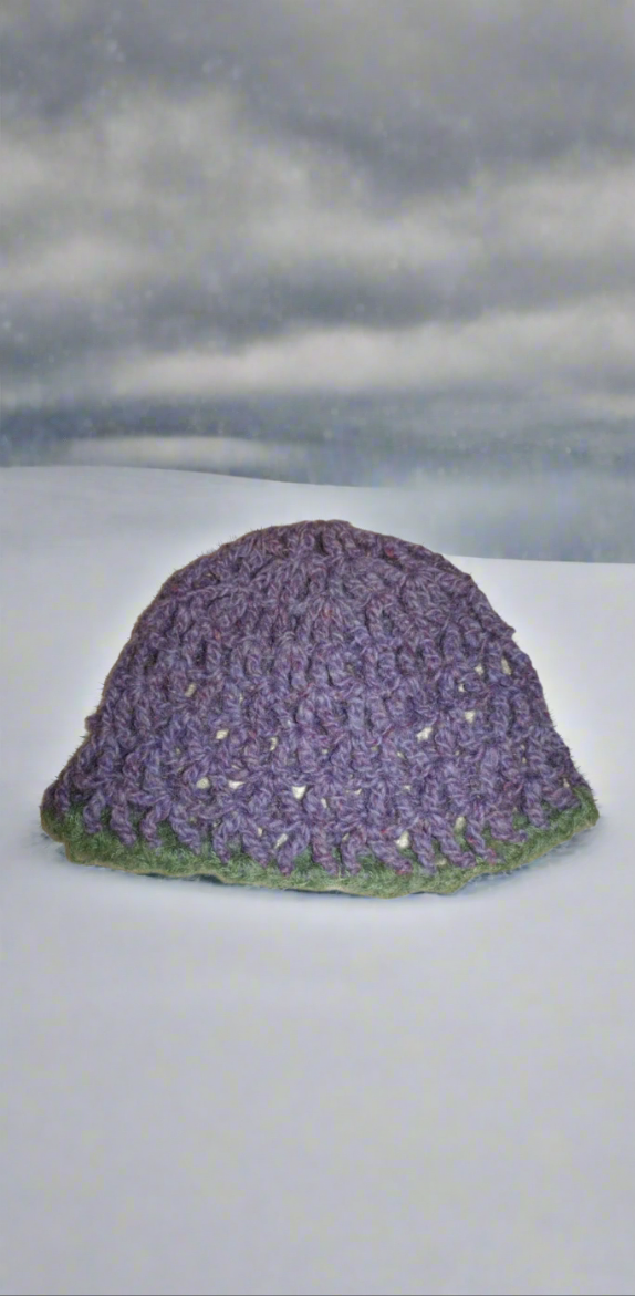 "Mossberry Bloom” Crochet Beanie