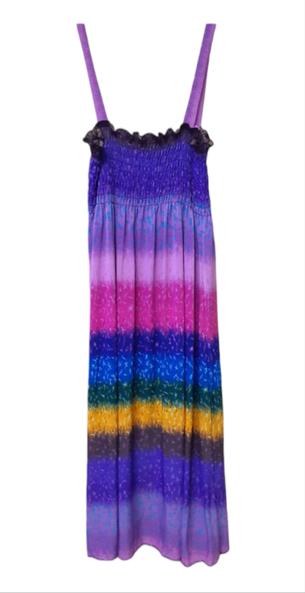 Rainbow Radiance Smocked Mini Dress