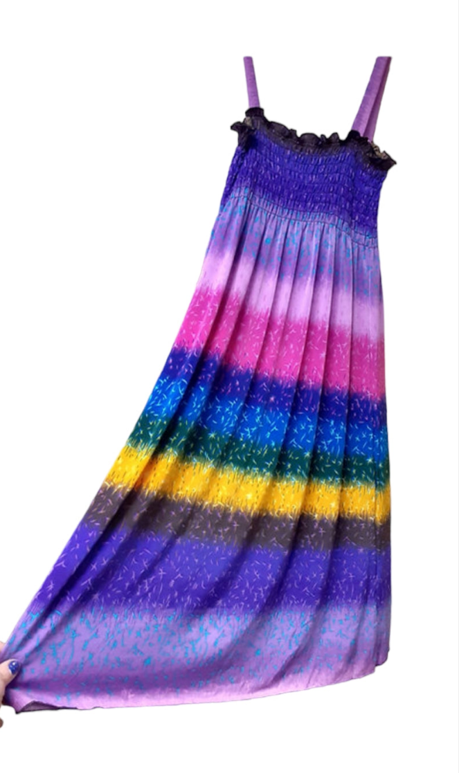 Rainbow Radiance Smocked Mini Dress