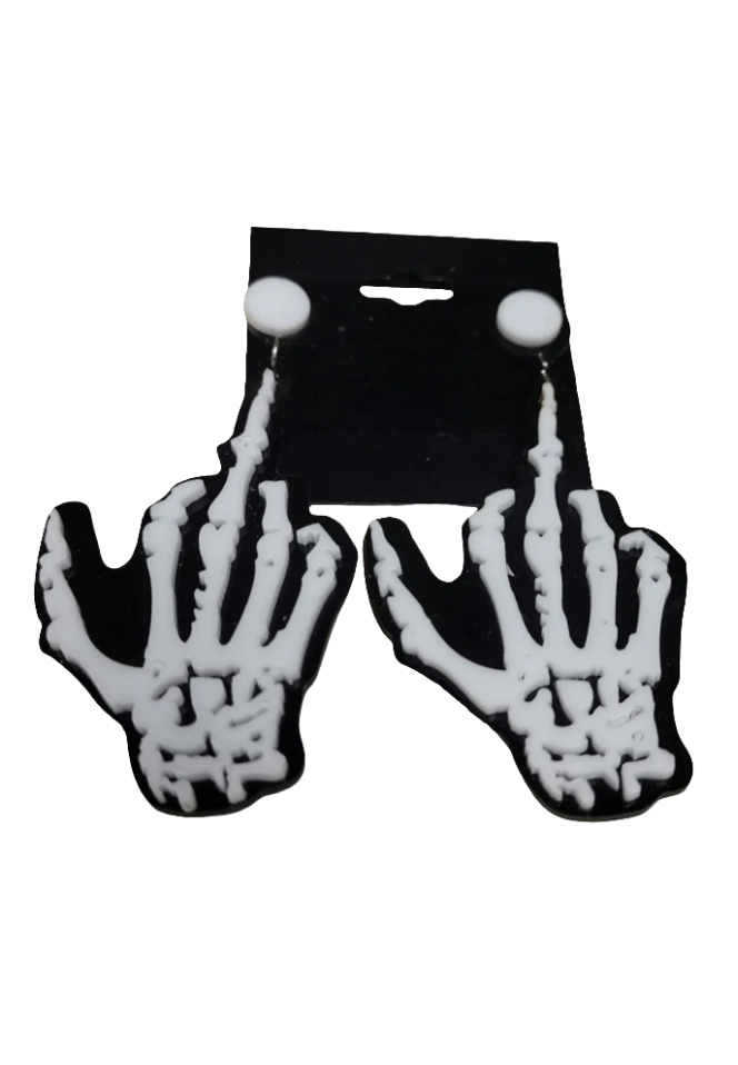 Talk to the Tomb – Skeletal Hand Earrings