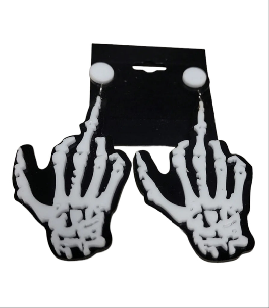 Talk to the Tomb – Skeletal Hand Earrings