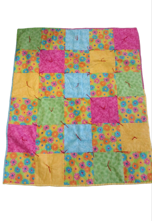 “Petal Puddle” Patchwork Baby Blanket