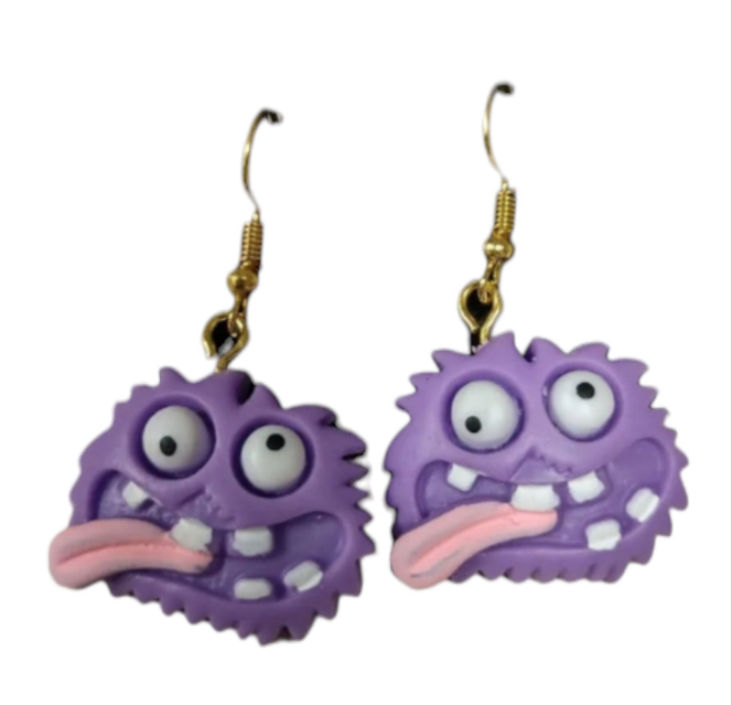 Lil’ Screams – Fuzzy Monster Face Earrings