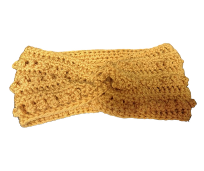 Twist of Sun™ – Golden Crochet Ear Hugger