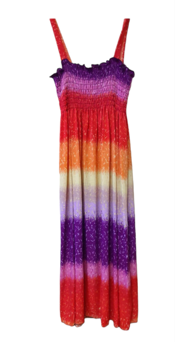 Rainbow Radiance Smocked Mini Dress