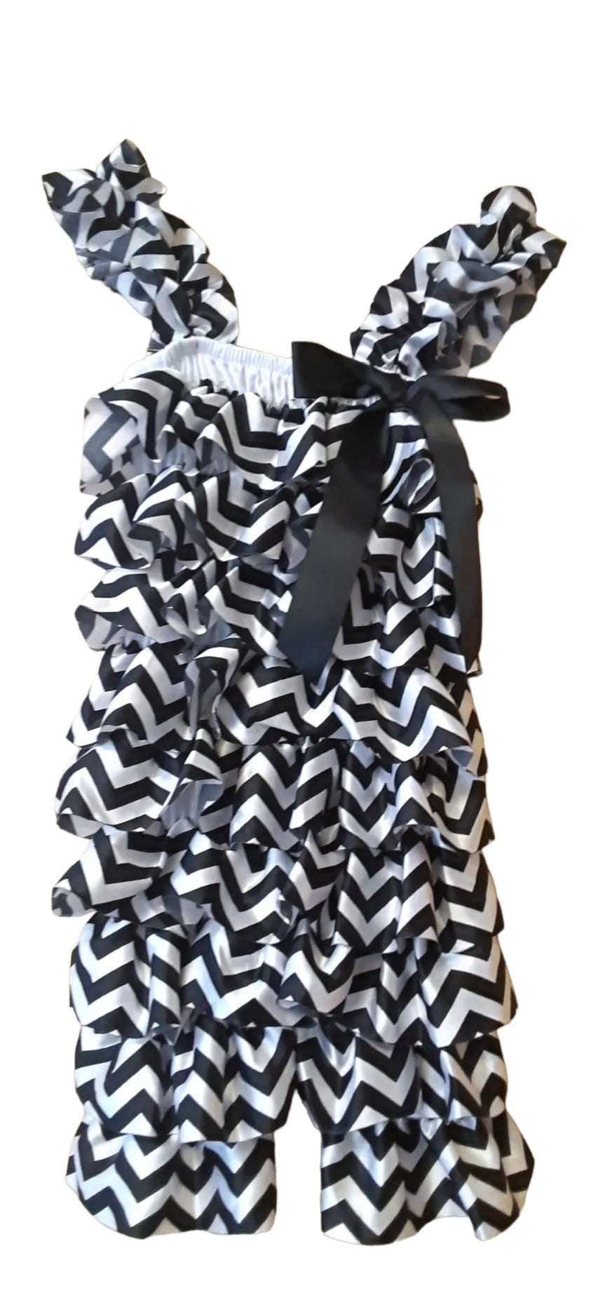 Black Chevron Petti Romper