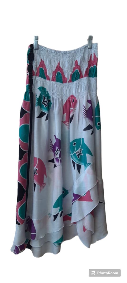 Hook, Line & Swirled Convertible Skirt
