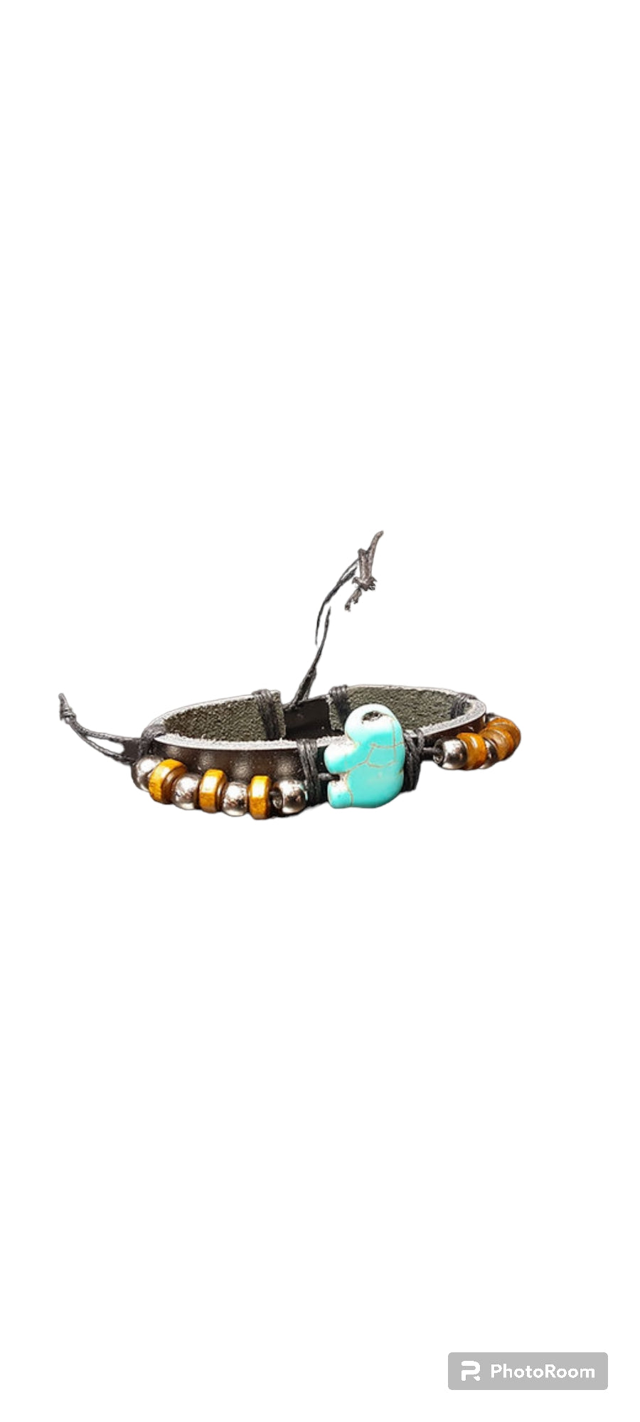 EleMyst Wraps — Leather + Turquoise Elephant Charm Bracelets