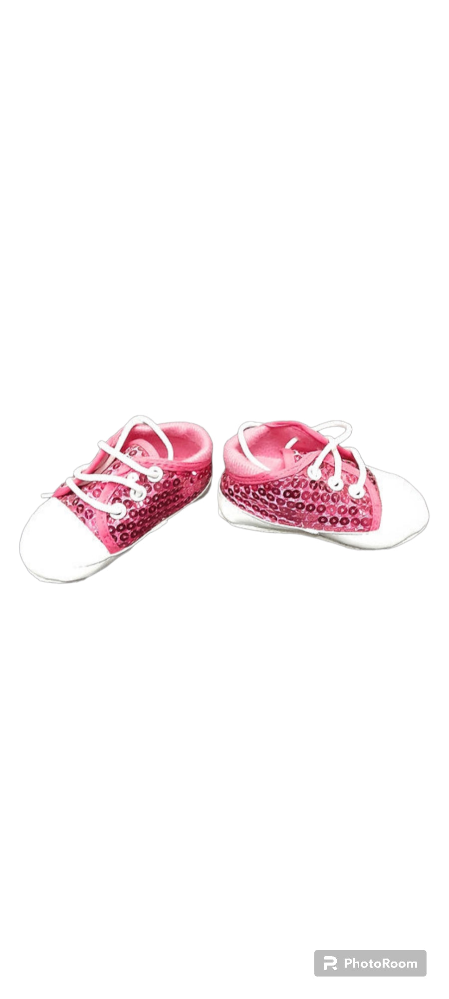 Pink sequin baby shoes