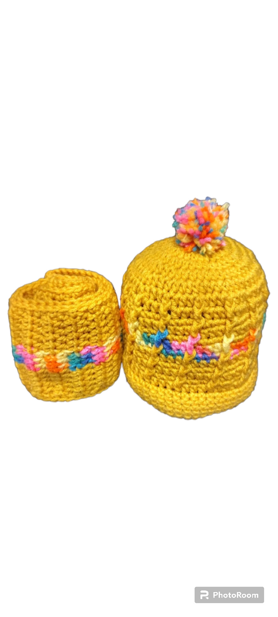 Kids Hat & Scarf Set - Gold