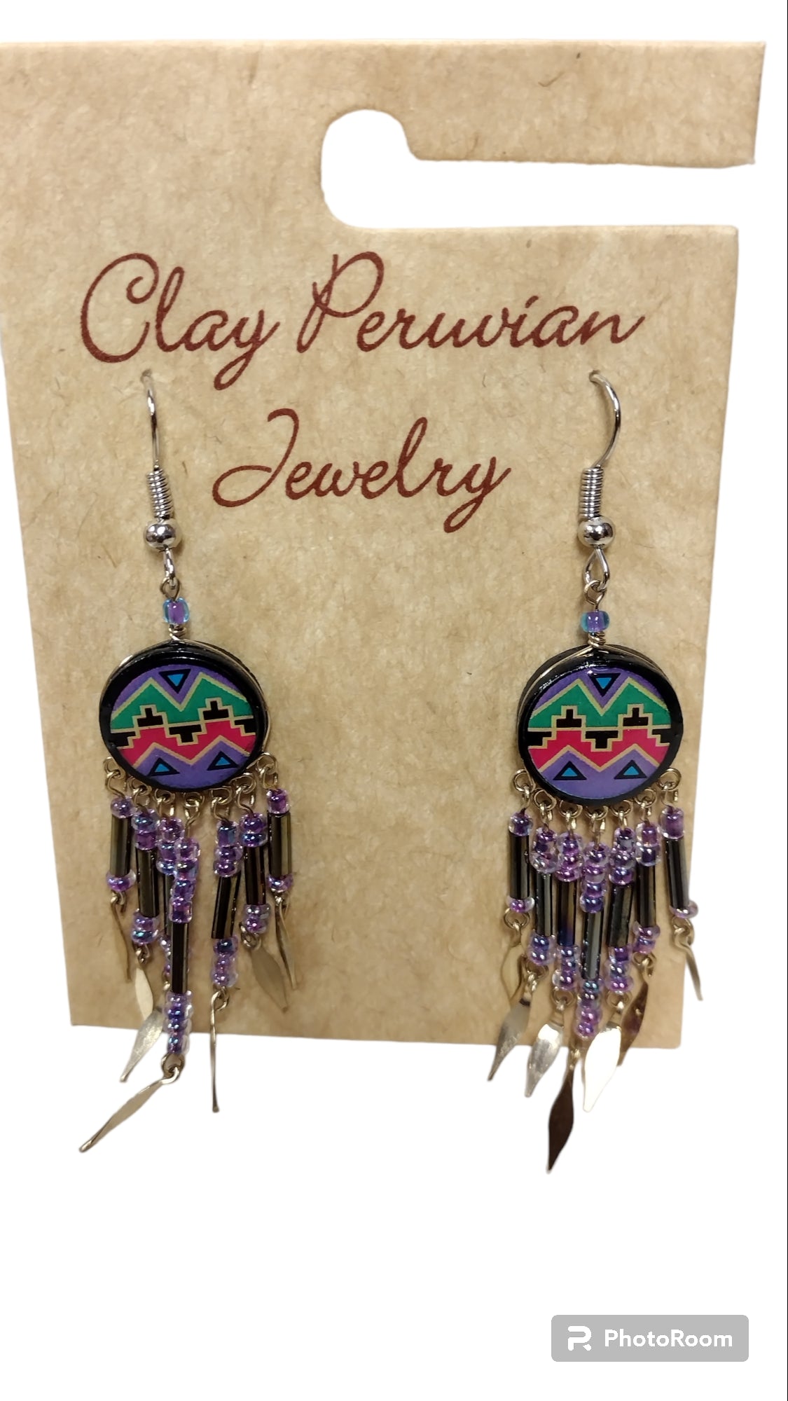 Painted Clay Earrings Geometric