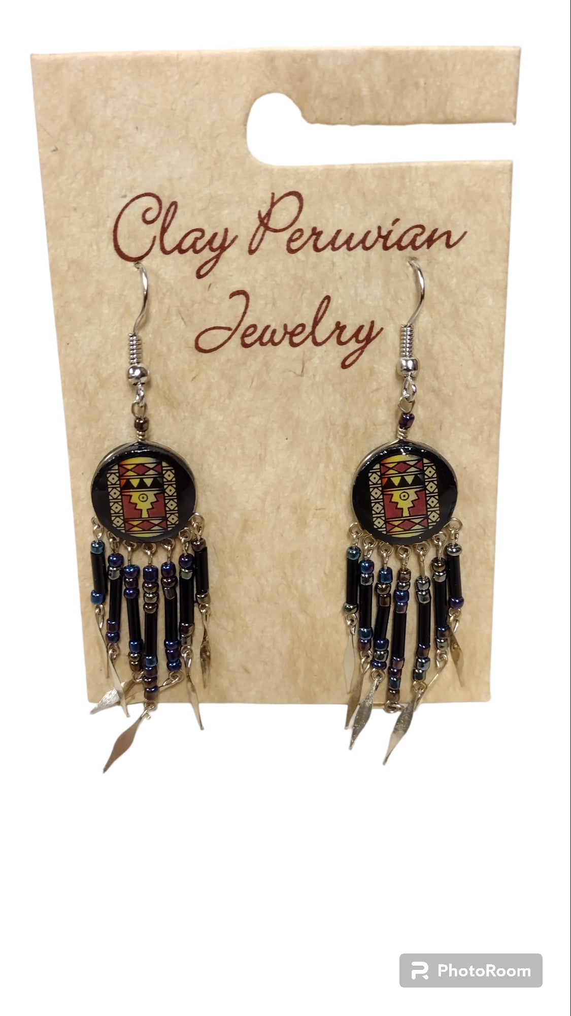 Painted Clay Earrings Geometric