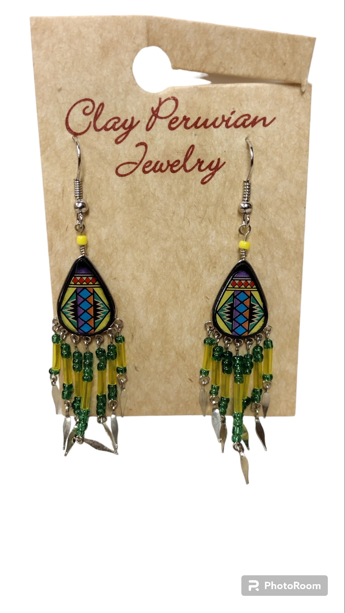 Painted Clay Earrings Geometric