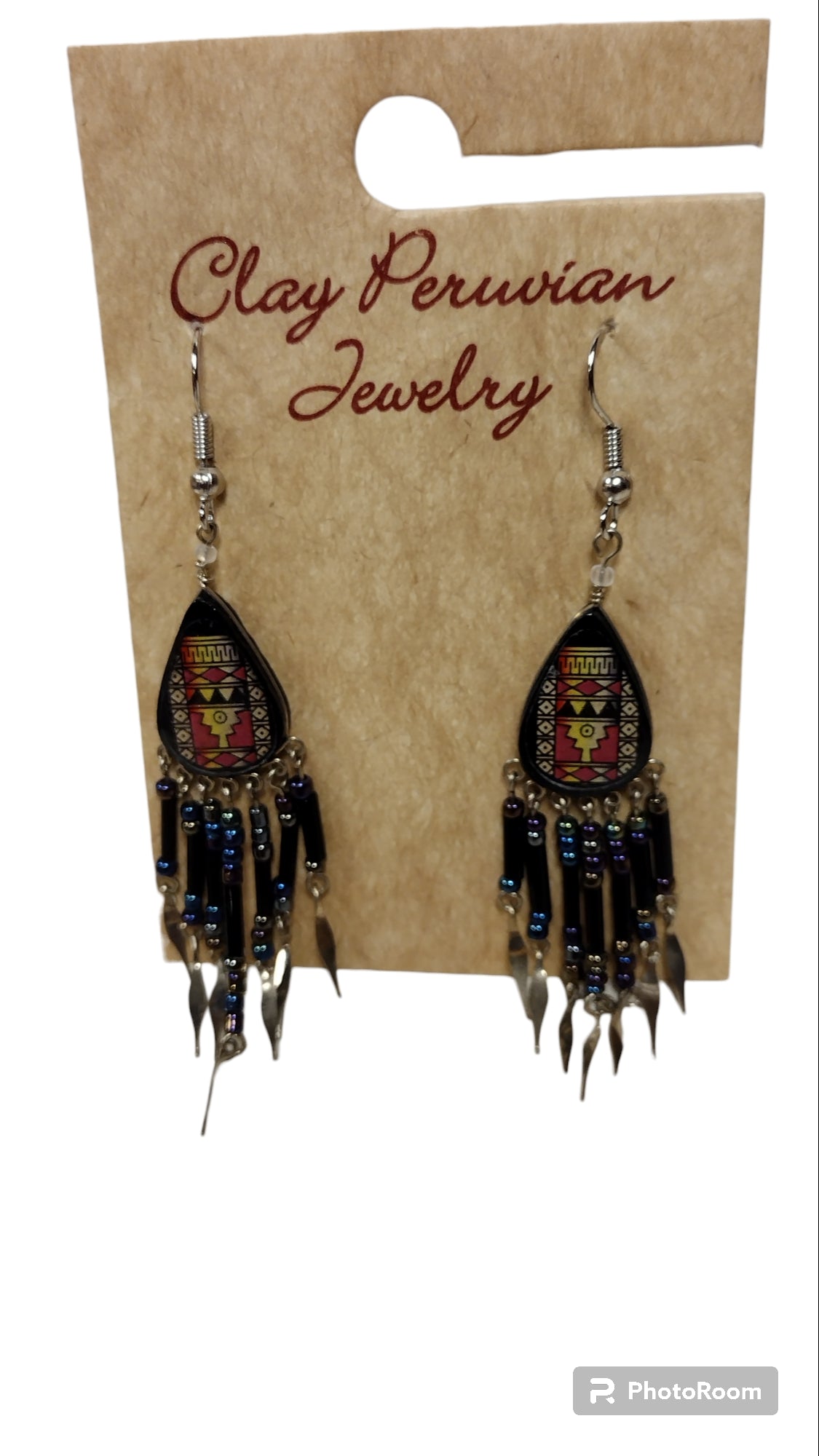 Painted Clay Earrings Geometric