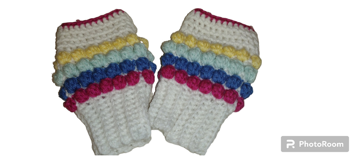 Color Blocks Fingerless Gloves