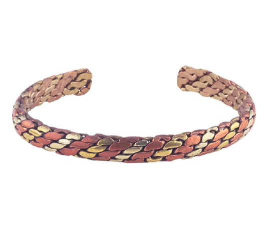 Braided Copper Brass Bracelet 1/4"