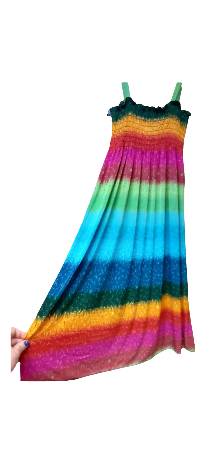 Rainbow Radiance Smocked Mini Dress