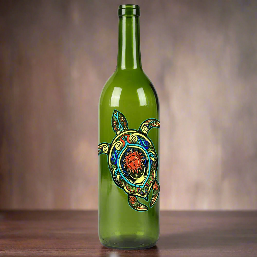 “Turtle Tranquility” – Glass Bottle Incense Burner (11.5")