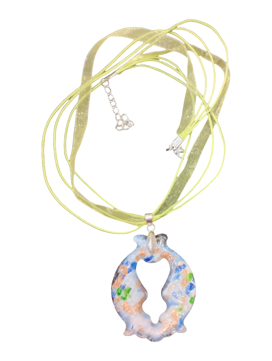 Lime Love Ribbon Necklace