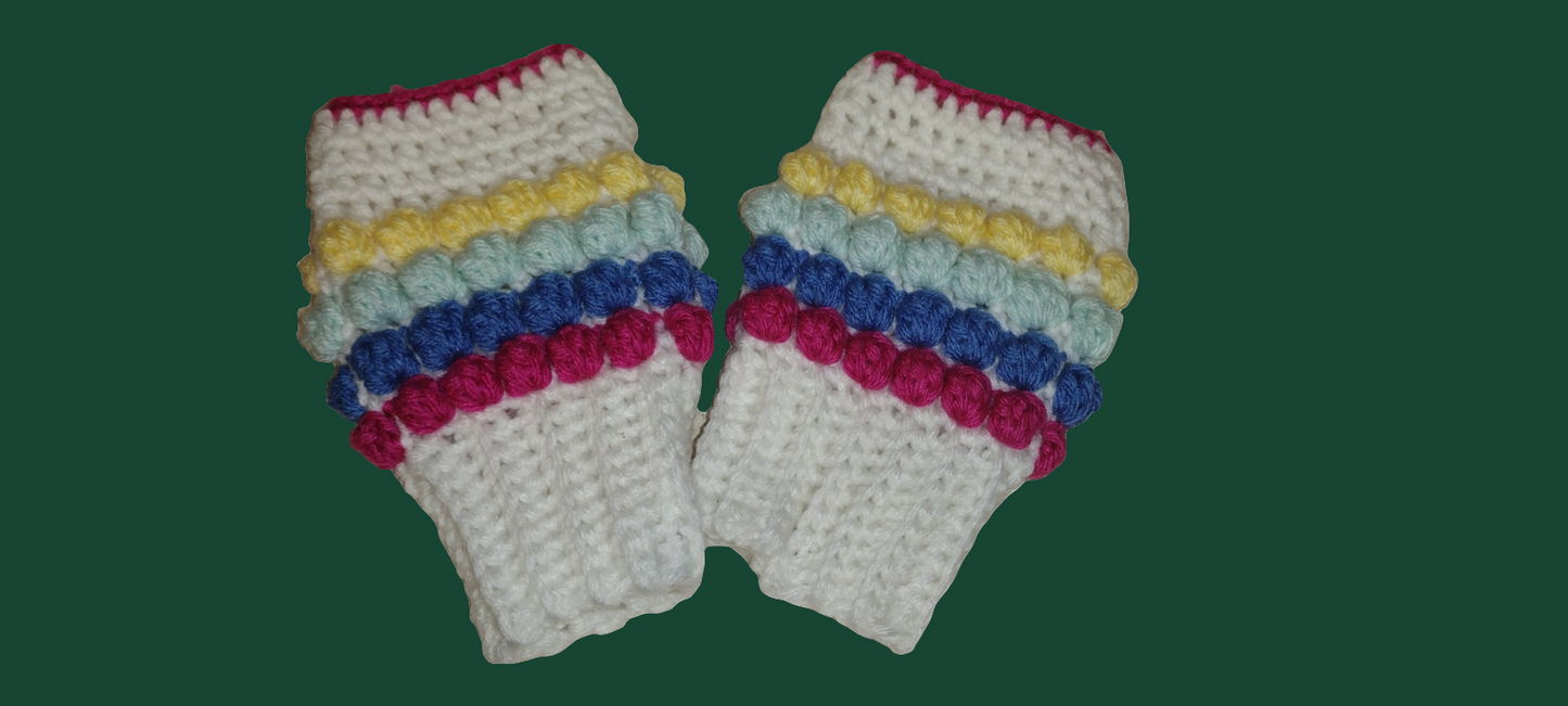 Color Blocks Fingerless Gloves