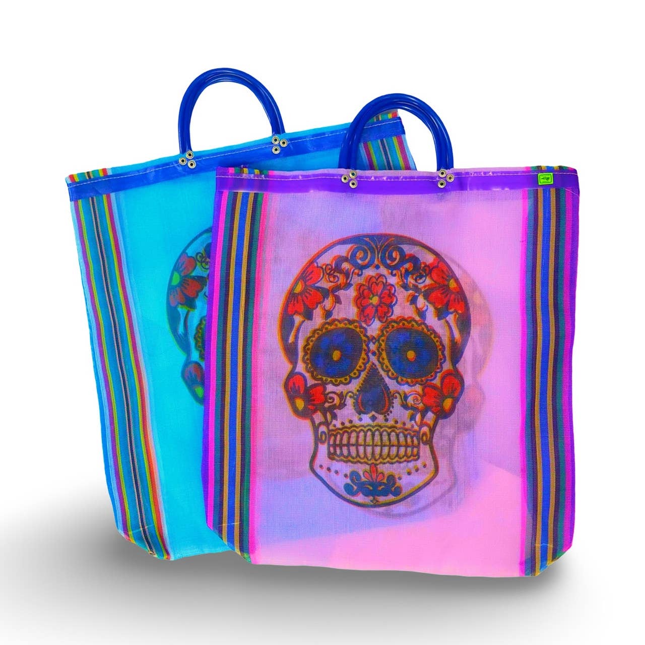 Day of the Dead Sugar Skull Market Mesh Tote Bag Authentic Original
