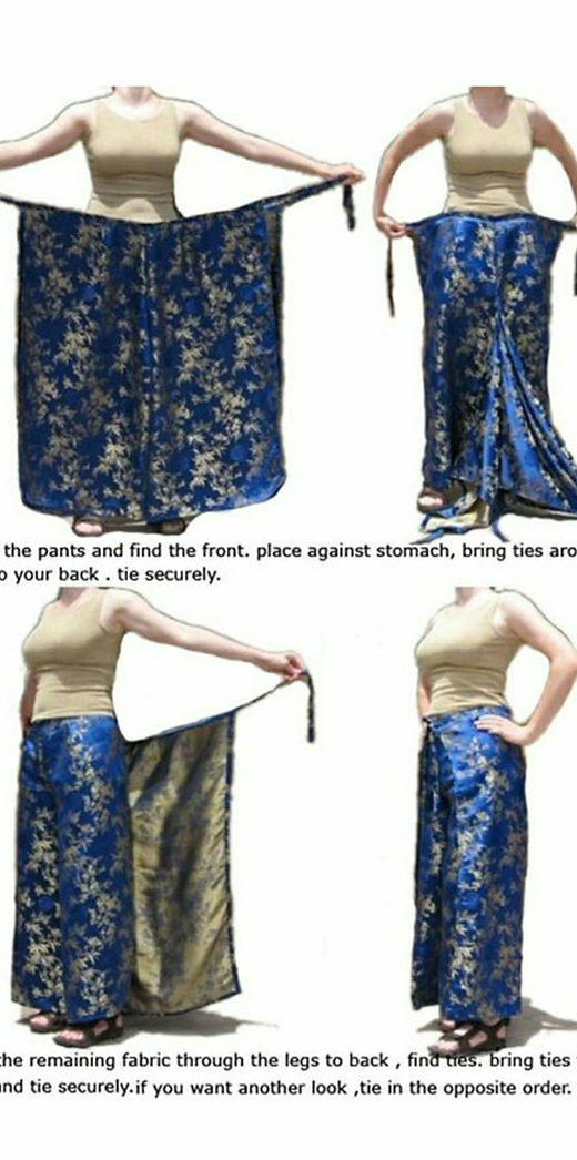 Thai Fisherman Wrap Pants- blue