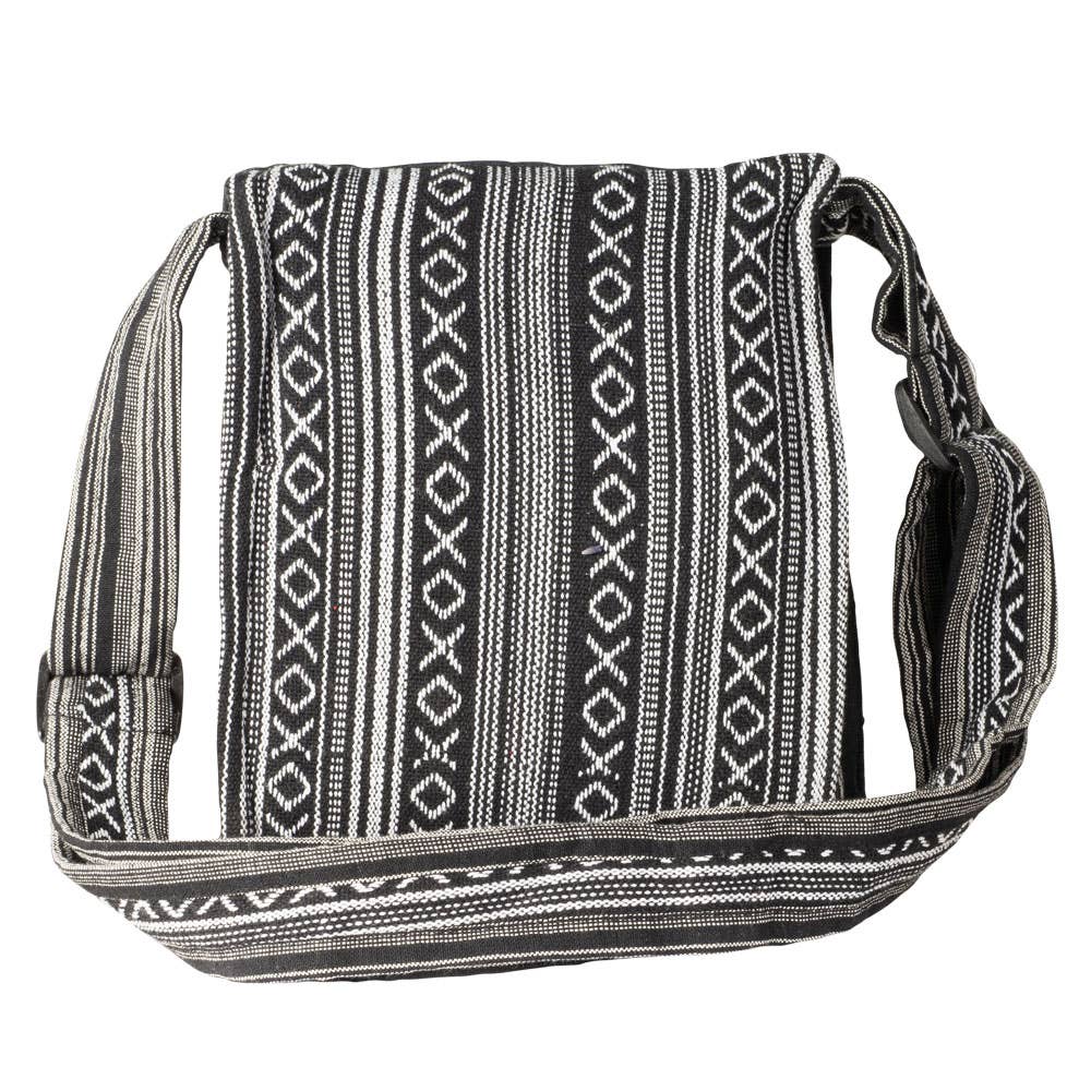 Black Sun & Moon Crossbody With Flap Closure