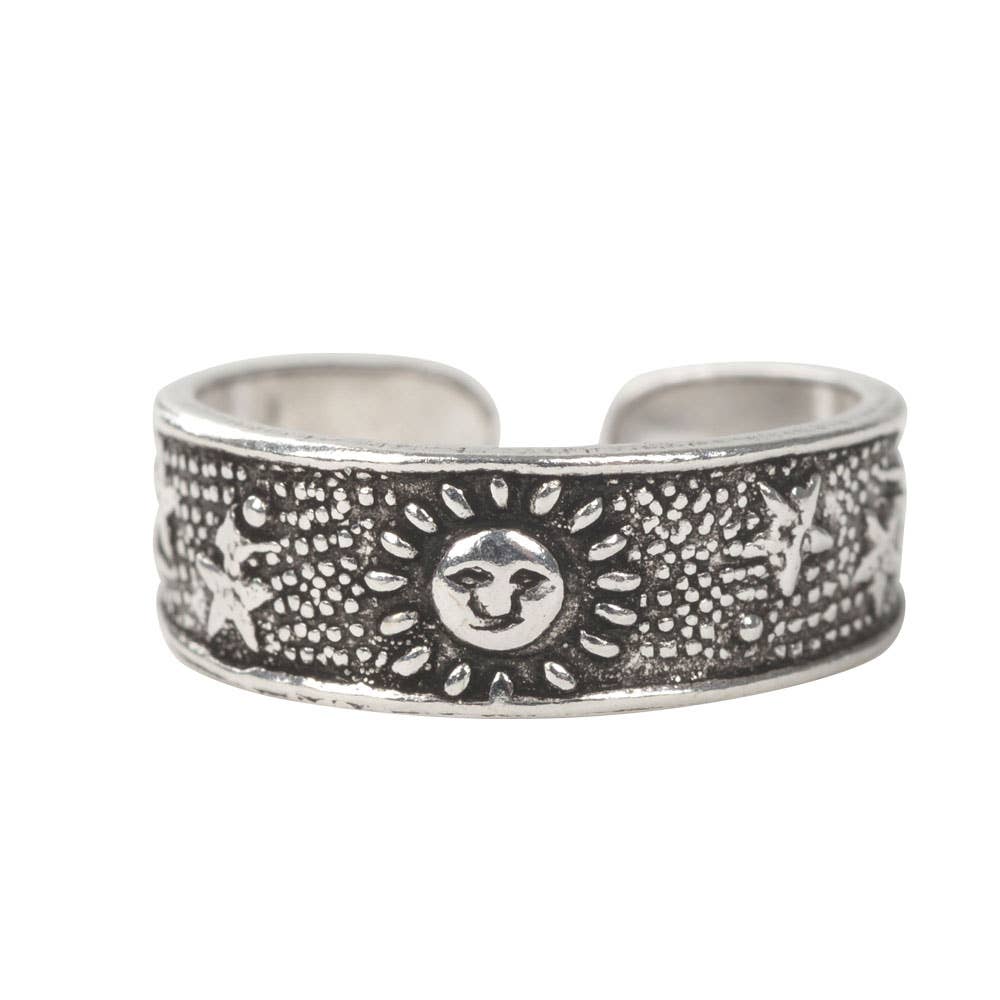 Silver Sun & Stars Toe Ring