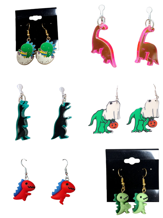 Prehysterical Dangles  – Dino Charm Earrings