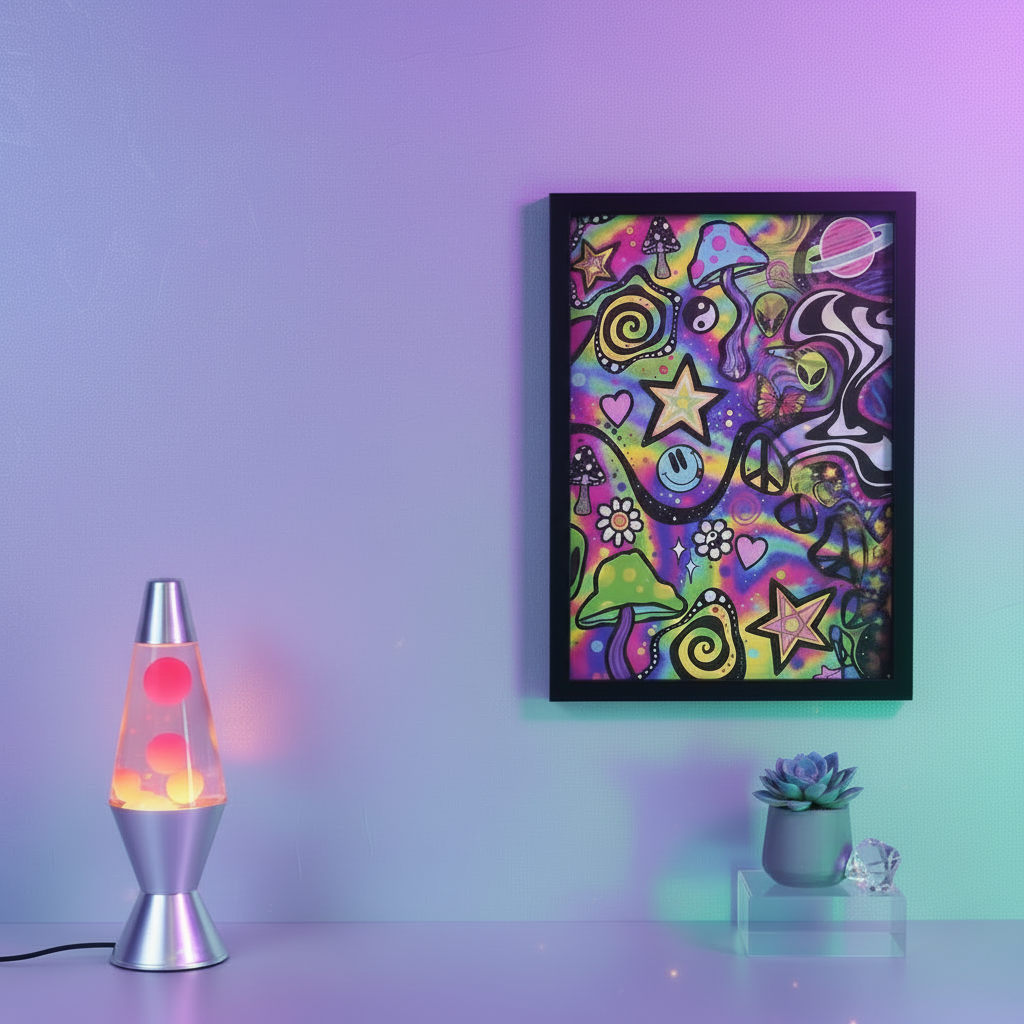 Melty Mind Mirage™ – Angle‑Shifting Psychedelic Wall Portal (13" x 17")
