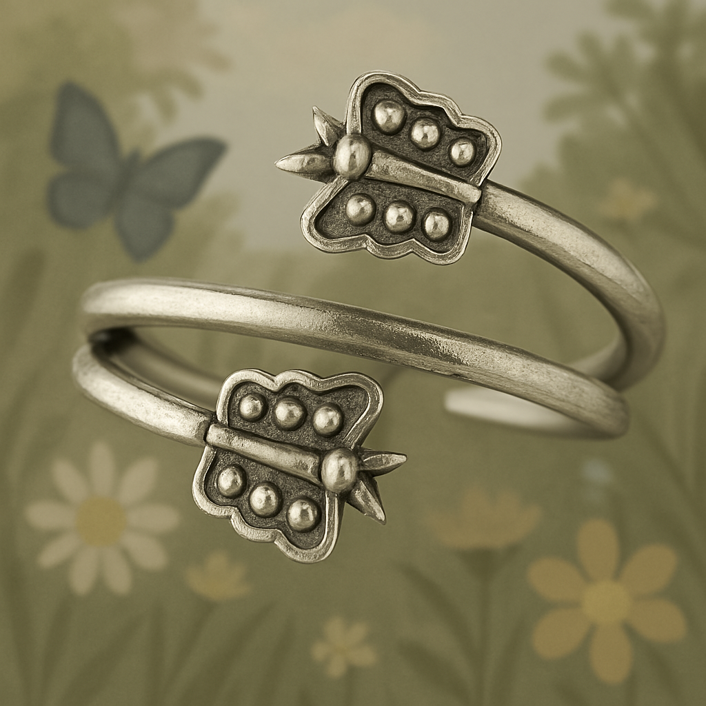 FlutterSoul Double Butterfly Toe Ring