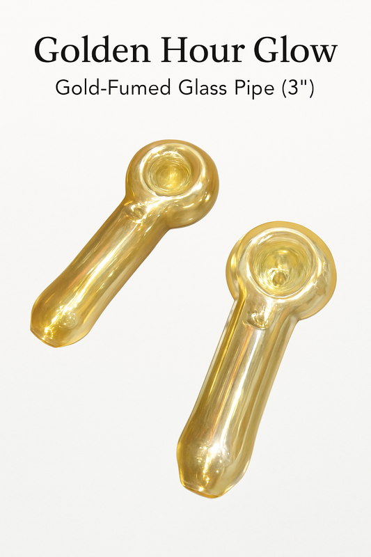 Golden Hour Glow – Gold-Fumed Glass Pipe