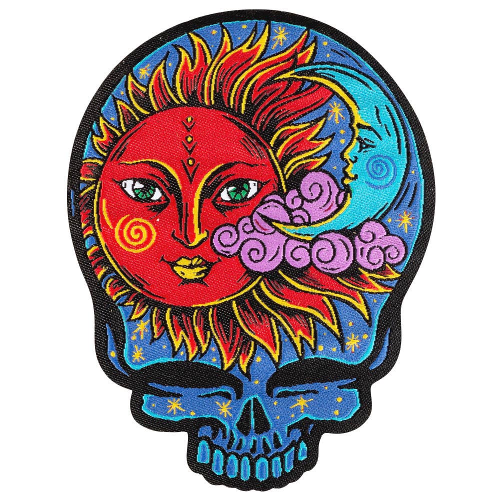 Sun & Moon Skull Embroidered Patch