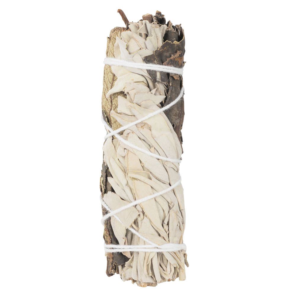 Earth Whisper Smudge Wand -
White Sage + Yerba Santa | 4" Ritual Bundle