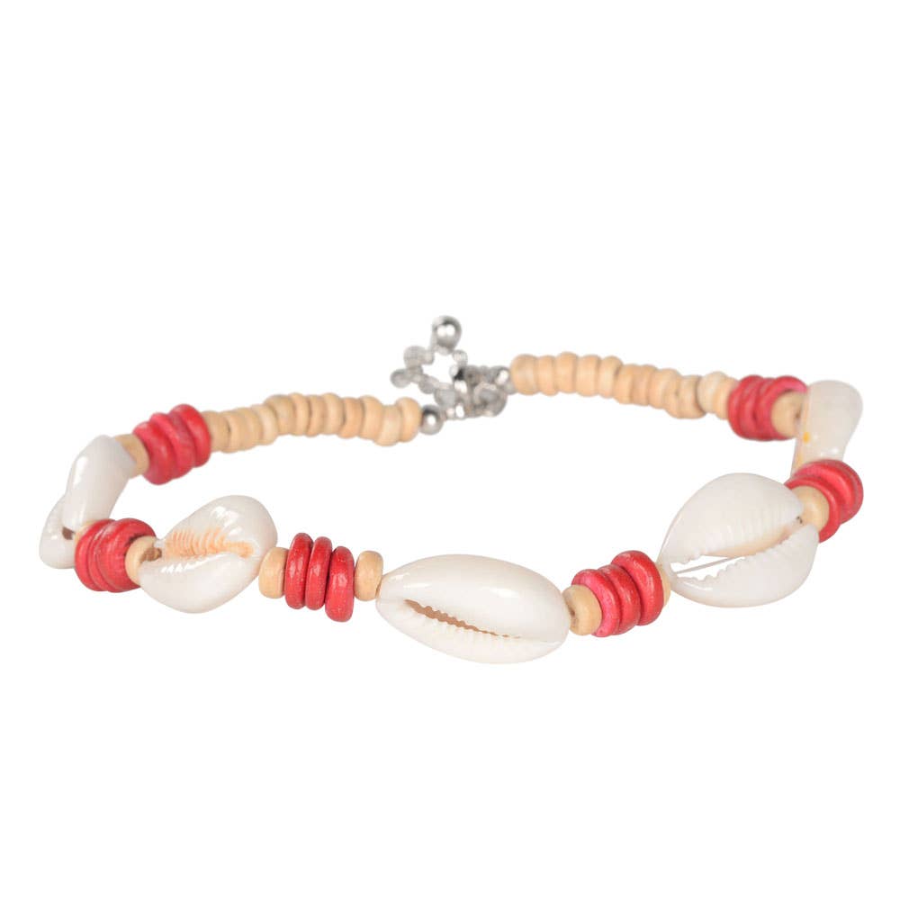 Cowrie And Coco Beaded Anklet