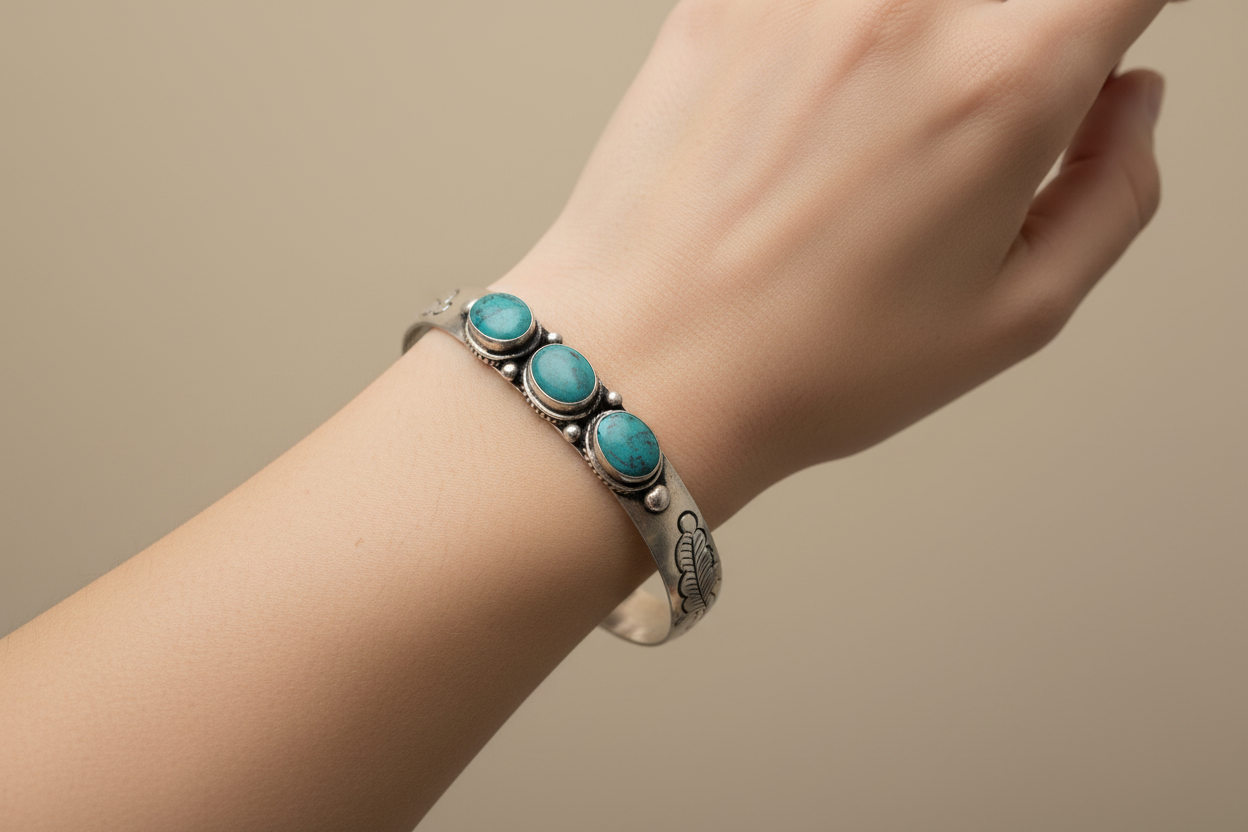 Triple Turquoise Cuff Bracelet™ – Adjustable Metal Band