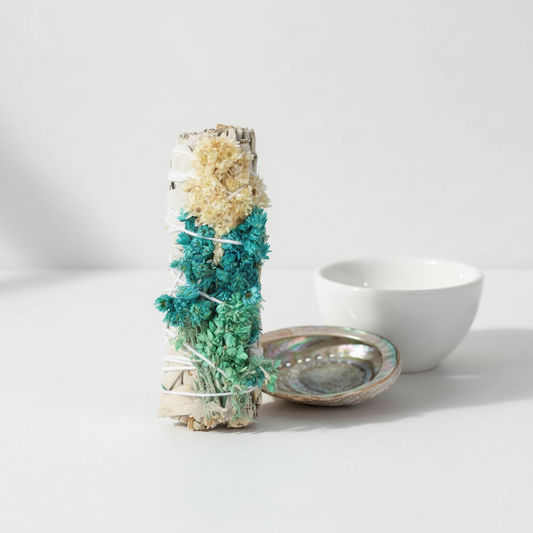 White Sage + Blue Mullein Bundle (3) – 4" Cleansing Ritual Sticks