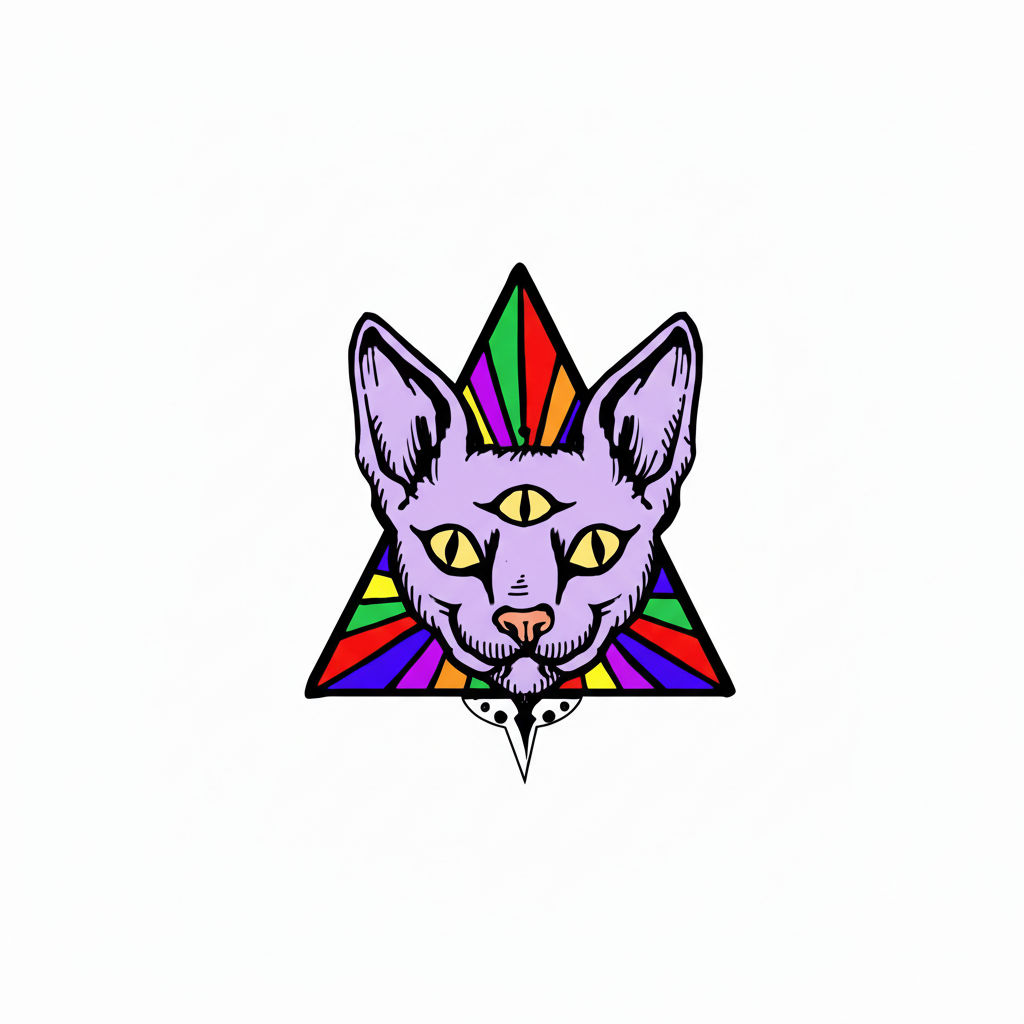 Galactic Gazer Cat Sticker