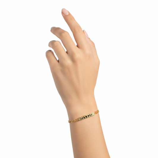Luna Drift Bracelet™ – Dainty Gold Moon Phase Double Chain
