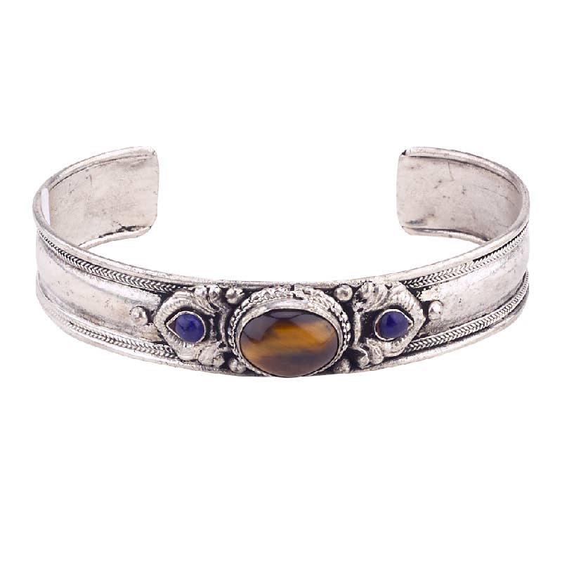 Tiger Eye/Lapis Cuff Bracelet