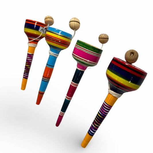 Mexican Wooden Balero Toy – Traditional Cup-and-Ball Game (3.5")