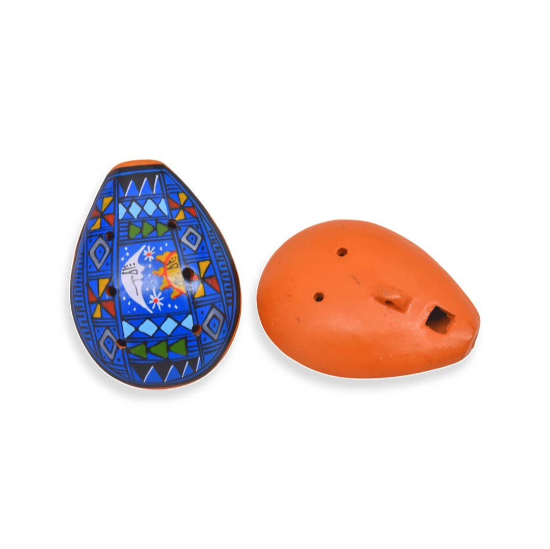 TerraTune™ Mini Andean Ocarina – 2" Hand‑Painted Clay Whistle