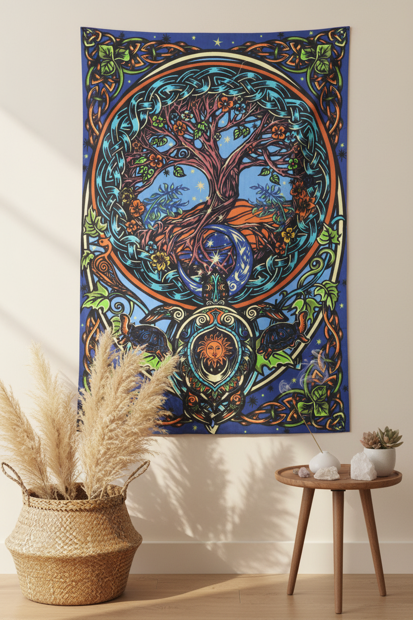 TurtleRealm Tree 3D Tapestry – 30" x 45"