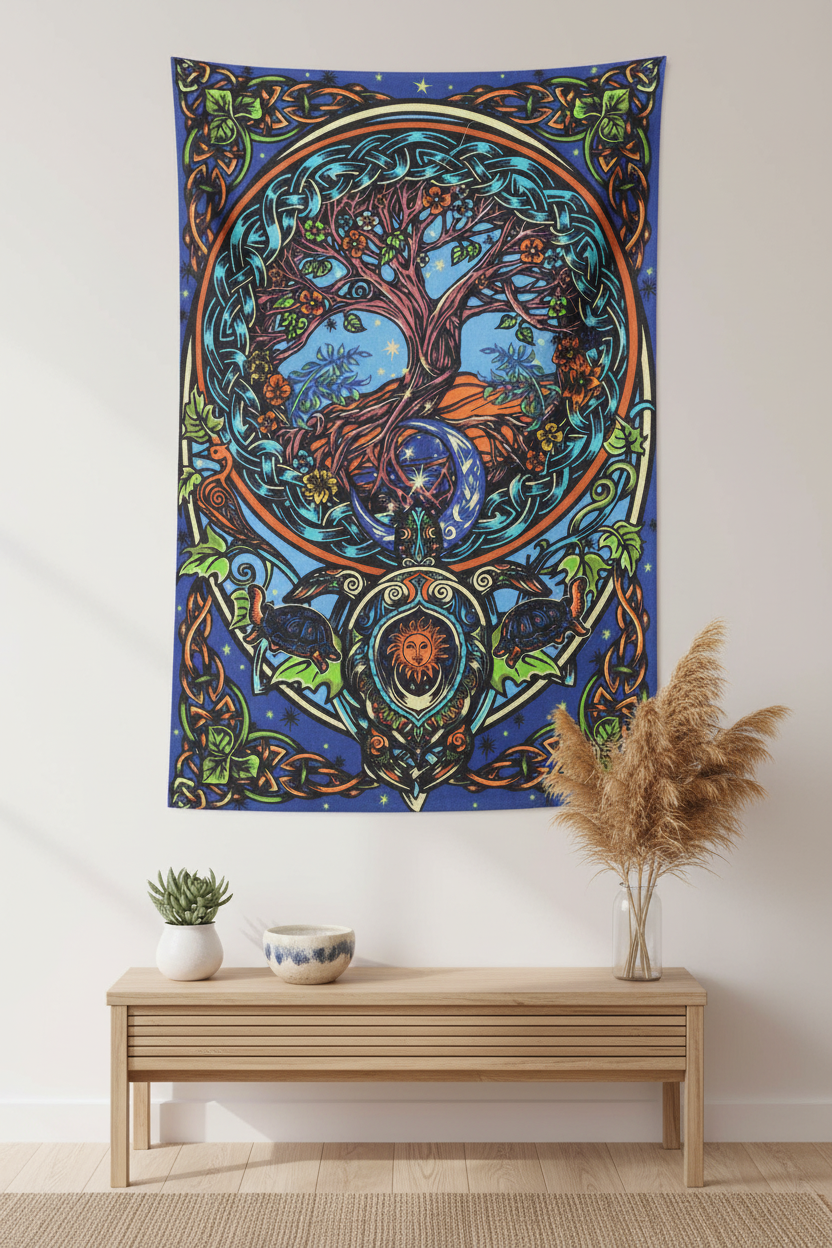 TurtleRealm Tree 3D Tapestry – 30" x 45"