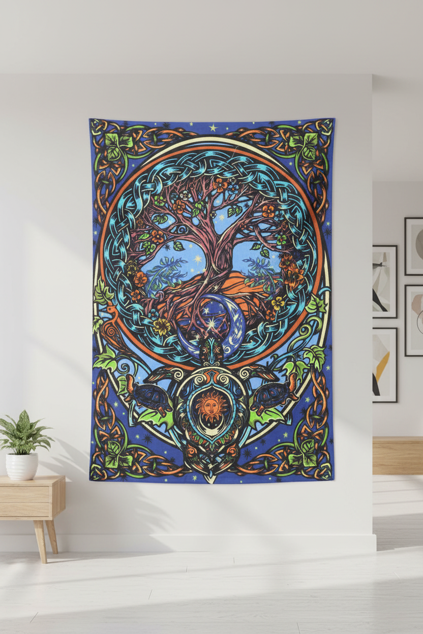 TurtleRealm Tree 3D Tapestry – 30" x 45"